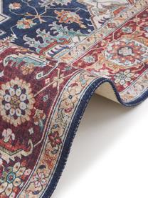 Tapis Sylla, 100 % polyester, Bleu, rouge, Larg. 80 x long. 150 cm (taille XS)