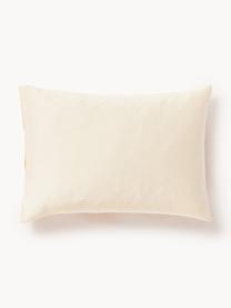 Funda de almohada de satén de algodón con estampado floral Fiorella, Blanco crema, multicolor, An 45 x L 110 cm