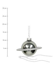 Baumanhänger Planet, 2 Stück, Silberfarben, Ø 10 cm