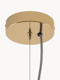 Lampada a sospensione grande con luce regolabile Cage, Paralume: vetro, Struttura: metallo rivestito, Bianco, dorato, Ø 62 x Alt. 122 cm