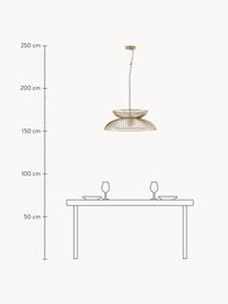 Velké stmívatelné závěsné svítidlo Cage, Bílá, zlatá, Ø 62 cm, V 122 cm