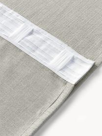 Rideaux opaques avec ruflette multiple Jensen, 2 pièces, 95 % polyester, 5 % nylon, Gris clair, larg. 130 x long. 260 cm