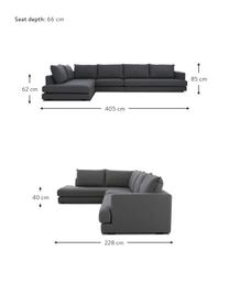 Sofá rinconera grande Tribeca, Tapizado: 100% poliéster Alta resis, Estructura: madera de haya, Patas: madera de haya maciza pin, Tejido gris antracita, An 405 x F 228 cm, chaise longue izquierda