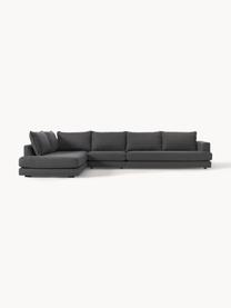 Sofa narożna XL Tribeca, Tapicerka: 100% poliester Dzięki tka, Stelaż: lite drewno sosnowe z cer, Nogi: lite drewno sosnowe z cer, Antracytowa tkanina, S 405 x G 228 cm, lewostronna