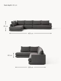 XL-Ecksofa Tribeca, Bezug: 100 % Polyester Der hochw, Gestell: Massives Kiefernholz, Webstoff Anthrazit, B 405 x T 228 cm, Eckteil links