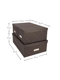 Set de cajas Inge, 3 pzas., Caja: cartón laminado, Dorado, gris oscuro, Set de diferentes tamaños