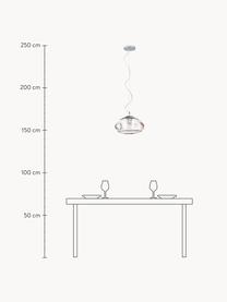 Pendelleuchte Amora aus irisierendem Glas, Lampenschirm: Glas, Baldachin: Metall, gebürstet, Irisierend, Chromfarben, Ø 35 x H 20 cm