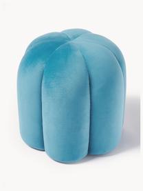 Pouf en velours Cali, Velours bleu, Ø 46 x haut. 44 cm