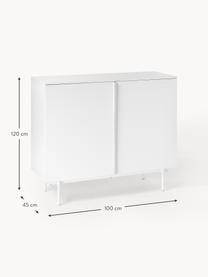 Credenza alta in legno Elona, Bianco, Larg. 100 x Alt. 120 cm