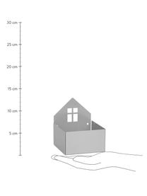 Aufbewahrungsbox Town House, Metall, pulverbeschichtet, Grau, B 11 x H 13 cm