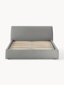 Cama tapizada Cloud, Tapizado: tejido finamente texturiz, Cuerpo: madera maciza de pino, ma, Patas: madera pintada Este produ, Tejido gris antracita, An 140 x L 200 cm