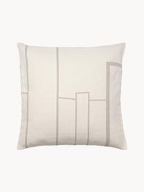 Poszewka na poduszkę z bawełny Architecture, Bawełna, Beżowy, złamana biel, S 40 x D 60 cm