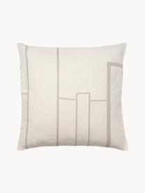 Baumwoll-Kissenhülle Architecture, Baumwolle, Beige, Off White, B 40 x L 60 cm