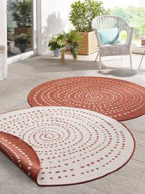 Tapis intérieur extérieur rond, réversible Bali, Terre cuite, couleur crème