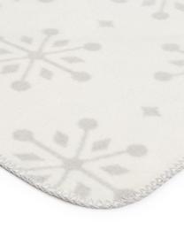 Dubbelzijdige plaid Sense of Snow, 50% katoen, 43% dralon, 7% polyester, Grijstinten, gebroken wit, 150 x 200 cm