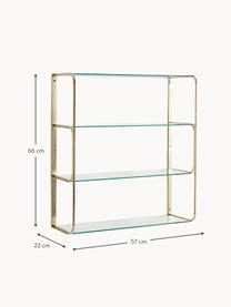 Wandrek Nora, Frame: gecoat metaal, Goudkleurig, transparant, B 57 x H 66 cm