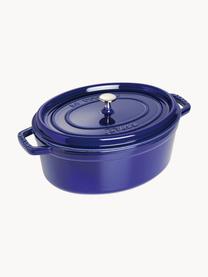 Cocotte ovale en fonte La Cocotte, Fonte, émaillée, Bleu roi, argenté, larg. 38 x haut. 17 cm, 5,5 L