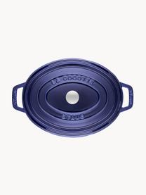 Ovale braadpan La Cocotte uit gietijzer, Geëmailleerd gietijzer, Koningsblauw, zilverkleurig, B 38 x H 17 cm, 5.5 L