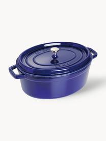 Ovaler Bräter La Cocotte aus Gusseisen, Gusseisen, emailliert, Royalblau, Silberfarben, B 38 x H 17 cm, 5.5 L