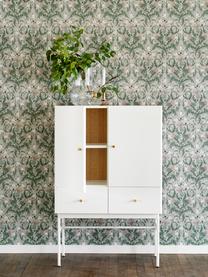 Witte dressoir Glendale met lades en deuren, Frame: gelakt MDF, Eikenhoutkleurig, wit, 80 x 120 cm