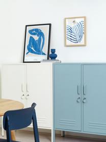 Credenza alta in metallo The Midi, Acciaio verniciato a polvere, Azzurro, Larg. 85 x Alt. 111 cm