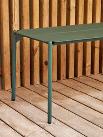 Zahradní kovová lavice Novo, Potažená ocel, Tmavě zelená, Š 145 cm, H 42 cm