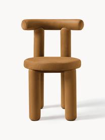 Fluwelen stoel Calan, Bekleding: 100 % polyester (fluweel), Frame: metaal, Fluweel bruin, B 55 x D 52 cm