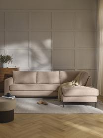 Schlafsofa Luna (3-Sitzer) mit Matratze, Bezug: 100 % Polyester Der strap, Gestell: Massives Buchenholz, Schi, Webstoff Taupe, B 270 x T 184 cm, Eckteil links