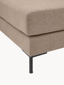 Schlafsofa Luna (3-Sitzer) mit Matratze, Bezug: 100 % Polyester Der strap, Gestell: Massives Buchenholz, Schi, Füße: Metall, galvanisiert Dies, Webstoff Taupe, B 270 x T 184 cm, Eckteil links