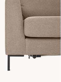 Schlafsofa Luna (3-Sitzer) mit Matratze, Bezug: 100 % Polyester Der strap, Gestell: Massives Buchenholz, Schi, Webstoff Taupe, B 270 x T 184 cm, Eckteil links