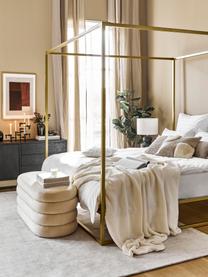 Kovová posteľ s baldachýnom Belle, Kov pokrytý mosadzou, Odtiene zlatej, Š 160 x D 200 cm