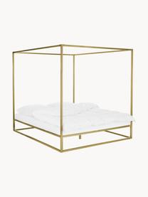 Cama de metal con dosel Belle, Metal, latón, Dorado, An 240 x L 260 cm (para camas de 200 x 200 cm)