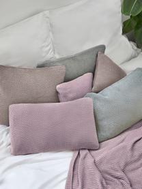 Housse de coussin rectangulaire tricot lilas Adalyn, Lilas