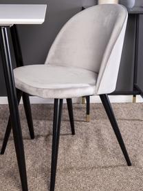 Table avec chaises Polar, 3 élém., Velours gris, blanc, noir, Lot de différentes tailles