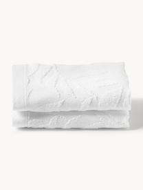 Toallas lavabos Leaf, tamaños diferentes, Blanco, Set de 3 (toalla tocador, toalla lavabo y toalla ducha)