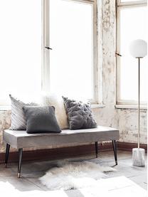 Banquette en velours Beverly, Gris, larg. 140 x haut. 46 cm