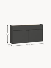 Wand-Sideboard Gabriela mit Schubladen, Griffe: Metall, beschichtet, Anthrazit, B 110 x H 57 cm