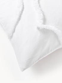 Taie d'oreiller en percale de coton tuftée Madeline, Blanc, larg. 50 x long. 70 cm