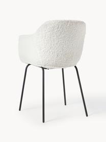 Plyšová stolička s opierkami s úzkym sedadlom Fiji, Plyš krémovobiela, Š 58 x H 56 cm