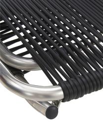 Tuinligstoel Spaghetti met voetsteun, Frame: aluminium, Zwart, B 60  x D 48 cm