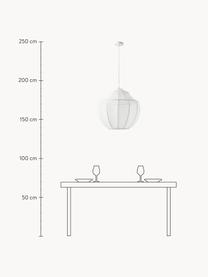 Pendelleuchte Beau aus Netzstoff, Lampenschirm: Textil, Baldachin: Metall, pulverbeschichtet, Weiss, Ø 52 x H 52 cm