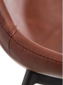 Krzesło barowe ze sztucznej skóry Adeline, Tapicerka: sztuczna skóra (poliureta, Stelaż: drewno bukowe, Nogi: metal, Brązowy, czarny, S 42 x W 87 cm