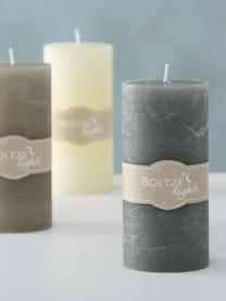 Set de velas Trent, 3 pzas., Cera, Crema, verde, gris pardo, Ø 7 x Al 15 cm