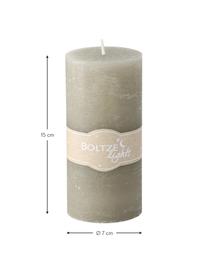 Set de velas Trent, 3 pzas., Cera, Crema, verde, gris pardo, Ø 7 x Al 15 cm