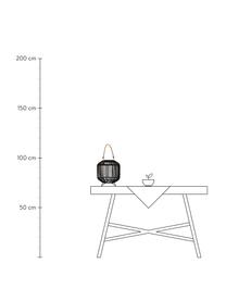 Solar Außenleuchte Sunshine Delight zum Hängen oder Stellen, Lampenschirm: Polyrattan, Griff: Jute, Schwarz, Ø 24 x H 26 cm