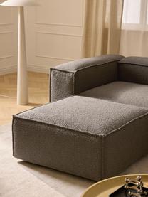 Modulares Sofa Lennon (4-Sitzer) aus Bouclé mit Hocker (links/rechts), Bezug: Bouclé (100 % Polyester) , Gestell: Massives Kiefernholz, Spe, Bouclé Greige, B 329 x T 207 cm