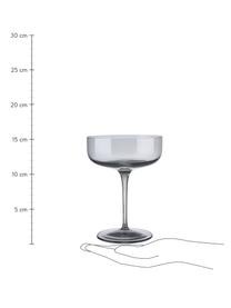 Copas pompadour de champán Fuum, 4 uds., Vidrio, Gris transparente, Ø 11 x Al 14 cm, 300 ml