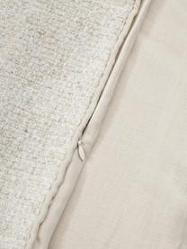 Funda de cojín en tejido bouclé Aya, Parte delantera: tejido bouclé (90% poliés, Parte trasera: 100% lino, Blanco crema, An 30 x L 50 cm