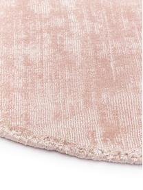 Okrągły ręcznie tkany dywan z wiskozy Jane, Jasny różowy, Ø 150 cm (Rozmiar M)