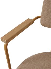 Chaise à accoudoirs Sedia, Brun clair, larg. 56 x prof. 54 cm
